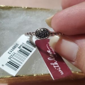 Rachel Gail Sterling Silver Ring Black Diamonds